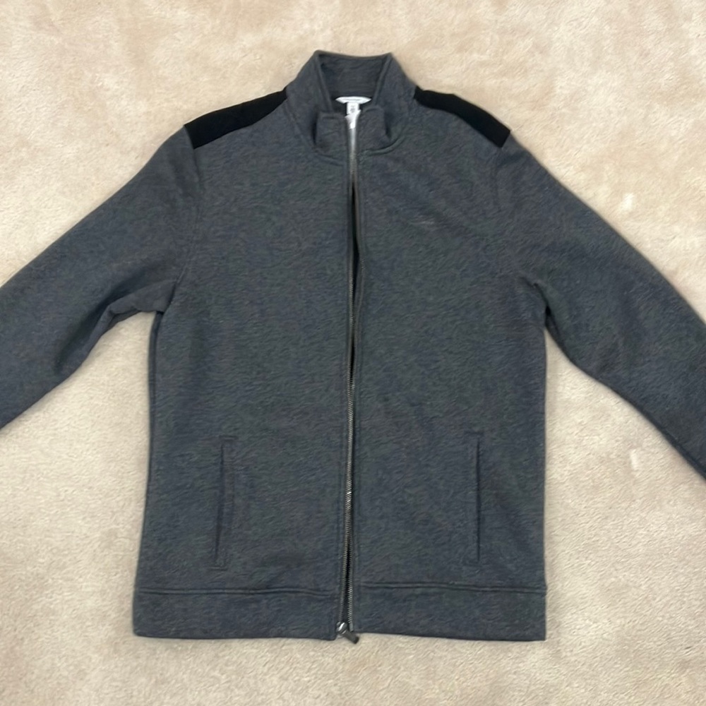 CALVIN KLEIN Men's Gray Long Sleeve Full Zip Up Sweater Size Medium Regular